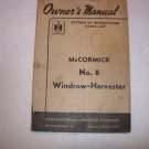 IH McCormick No 8 Windrow-Harvester Owners Manual