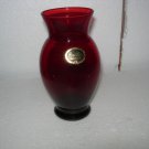 Anchor Hocking Glass Flared Vase Royal Ruby Red 6 3/8" Tall
