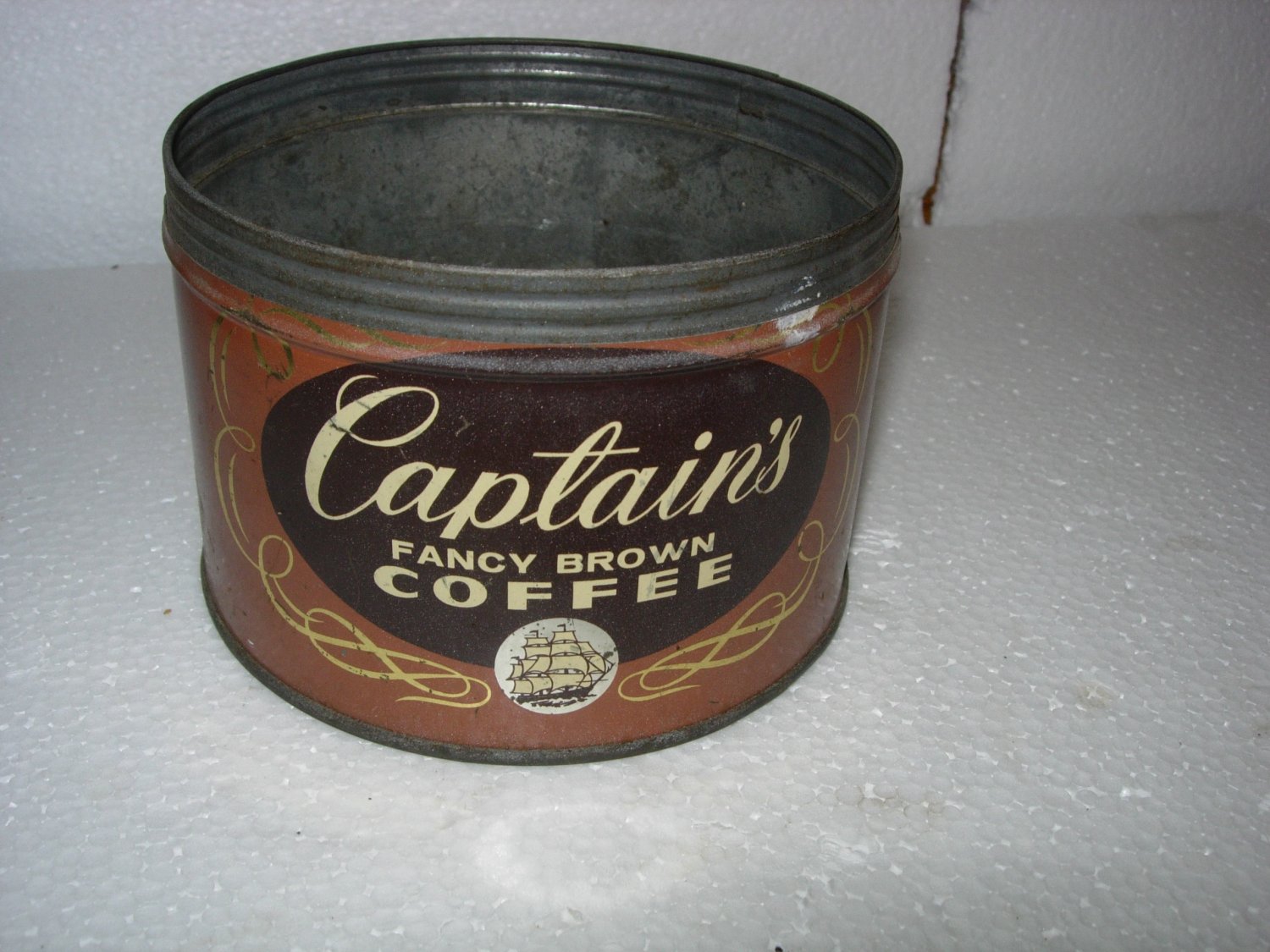 Captains Fancy Brown Coffee 1 lb Can 1958