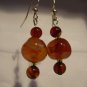 Earthy Carnelian earrings handcrafted silverplated with agate ID CA101