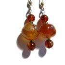 Earthy Carnelian earrings handcrafted silverplated with agate ID CA101