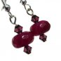 Magenta purple earrings artisan gemstone handmade on silverplated earwires ID AC119