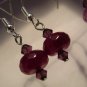 Magenta purple earrings artisan gemstone handmade on silverplated earwires ID AC119
