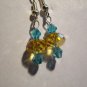 Golden topaz crystal earrings artisan handmade on silver plated earwires ID CrCr161
