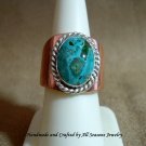 Chrysocolla Sterling Silver/Copper Ring