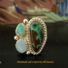 Koroit Boulder Opal and Sterling Silver Ring