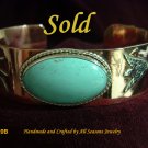 Turquoise, Sterling Silver, Copper Cuff Bracelet