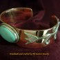 Turquoise, Sterling Silver, Copper Cuff Bracelet