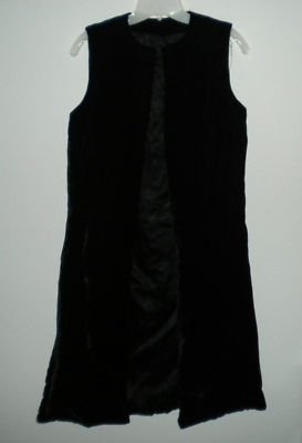 Unique Full Length Women's Fuzzy Black Matrix Dress Cape Outfit, 42 Inches Long