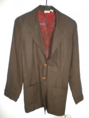 Hillard & Hanson Dark Brown Blazer Women's Suit Jacket Size Small S NWOT