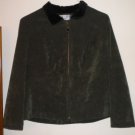 Jessica Howard Women's Petite Zipper Jacket, Dark Brown Light Zip-Up Coat