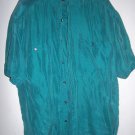 Structure Green 100% Silk Button Down Dress Shirt. Men's Size Small S Pre-owned