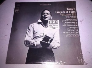 Tony's Great Hits Volume III Columbia 12" Vinyl Record LP C 2373 VG+/NM