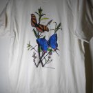 Tiger Pierid Butterflies, 100% Cotton Artistic Graphic T-Shirt, Size L Large