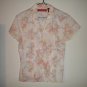 Gloria Vanderbilt Pink Floral Button Down Blouse Shirt, Women's Petite Size M PM