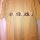 Newport Blue - Tropical Flowers, 100% Cotton Brown T-Shirt, Men's Size XL