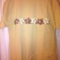 Newport Blue - Tropical Flowers, 100% Cotton Brown T-Shirt, Men's Size XL
