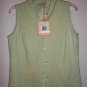 TOMMY BAHAMA Monaco Vest, Light Green Silk Button Down Blouse Shirt, Size S NEW