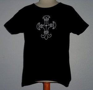 F.U.C. Funky Unique Clothing American Apparel Black Cross T-Shirt, Women's L NEW