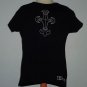 F.U.C. Funky Unique Clothing Black & White Cross T-Shirt Women's Sz Large L, NEW