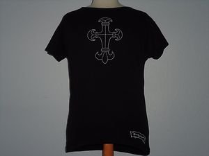 F.U.C. Funky Unique Clothing, Goth Cross Black T-Shirt Women's Size Medium M NEW
