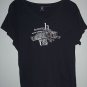 Tommy Hilfiger Top, Word Cloud Black V Neck Cotton T-Shirt, Women's Size XL EUC