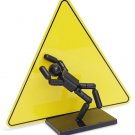 Stickman Action Figure, Poseable Stick Man Warning Caution Background Sign Base