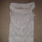 Stretchy mesh fishnet lace white tank banded Forever 21 M off shoulder