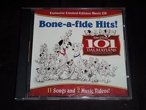 DISNEY 101 Dalmatians BONE-A-FIDE HITS Limited Edition Enhanced Music CD + Video