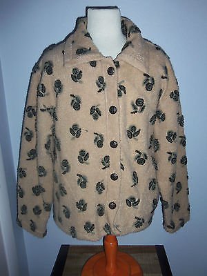 Straight Down Clothing Co, Brown Fuzzy Fleece Jacket Coat, Women's Size Medium M