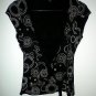 EVIE Designer Brand Little Black Blouse Sleeveless Shirt Top, Dots & Circles