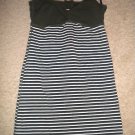 Iris Basic olive green bust w white stripes top Large NWOT peephole back :)