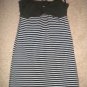Iris Basic olive green bust w white stripes top Large NWOT peephole back :)