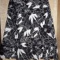 EAST 5TH Brand Black & White Floral Print A-Line Skirt, Side Zipper, 8 Regular