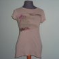 Roxy Quiksilver Ladies Surfer Original "T" Pink Babydoll T-Shirt Women's Size XS