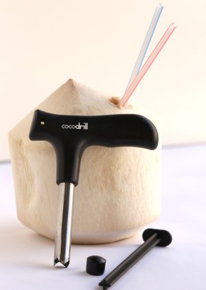 CocoDrill Premium Coconut Opener Tool - Knife Tap Drill for Opening Cut Cutter Young Coco Water
