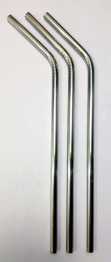 Stainless Steel Drinking Straws 3qty Reusable Eco Friendly