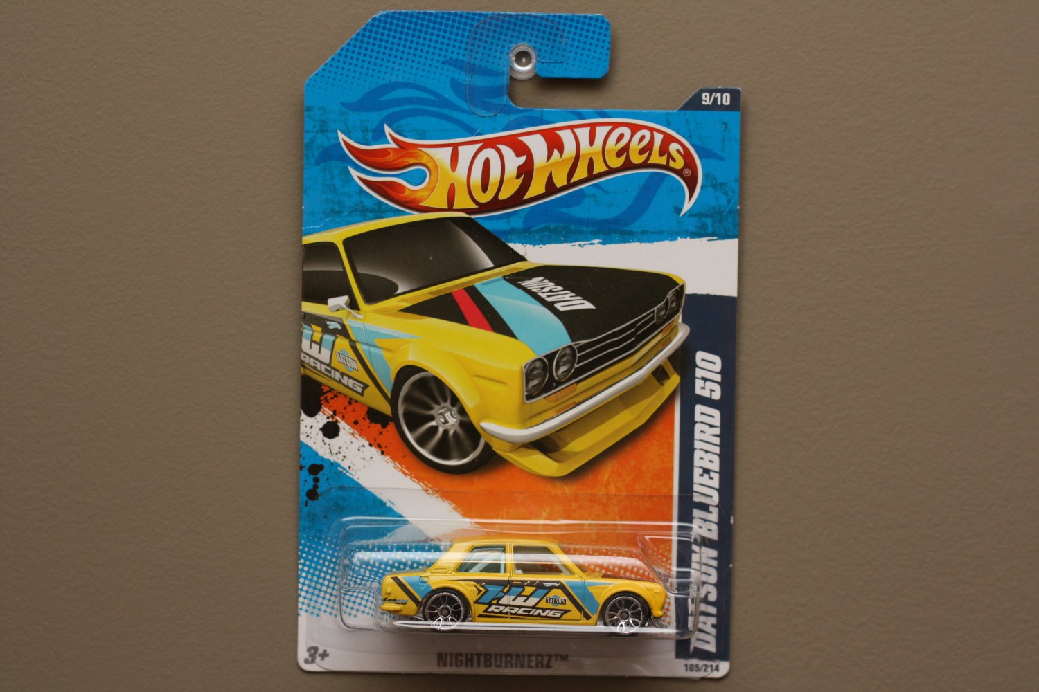 Hot Wheels 2010 Nightburnerz Datsun Bluebird 510 (yellow) (SEE CONDITION)