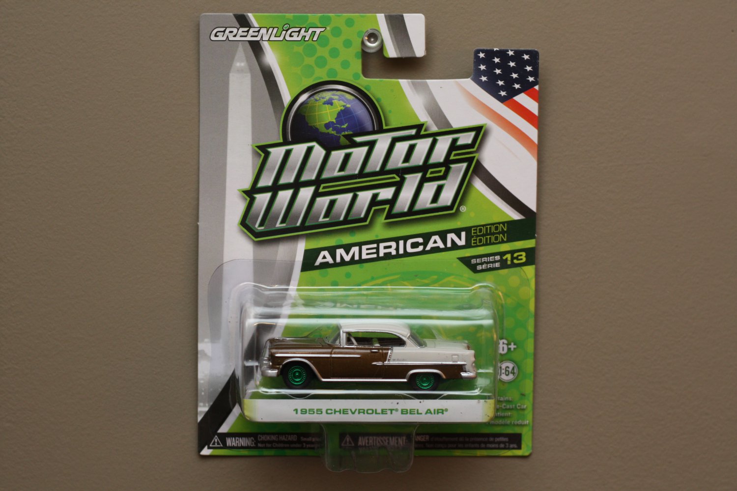 Greenlight Motor World Series 13 American Ed. '55 Chevrolet Bel Air (Green Machine) (SEE CONDITION)