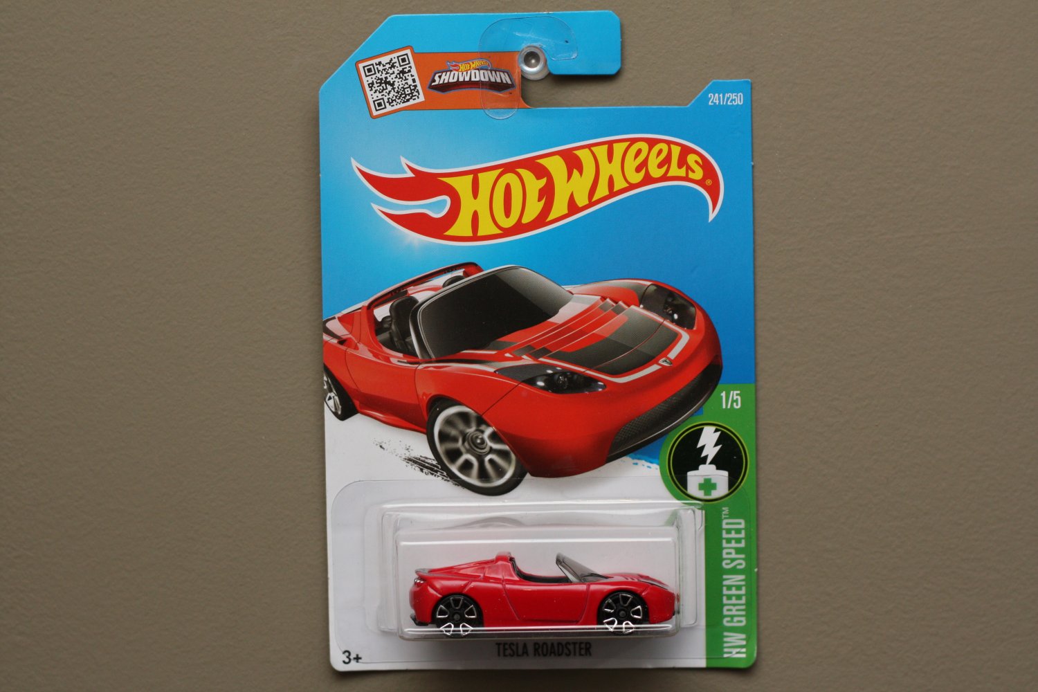 Hot Wheels 2016 HW Green Speed Tesla Roadster (red) (SEE CONDITION)