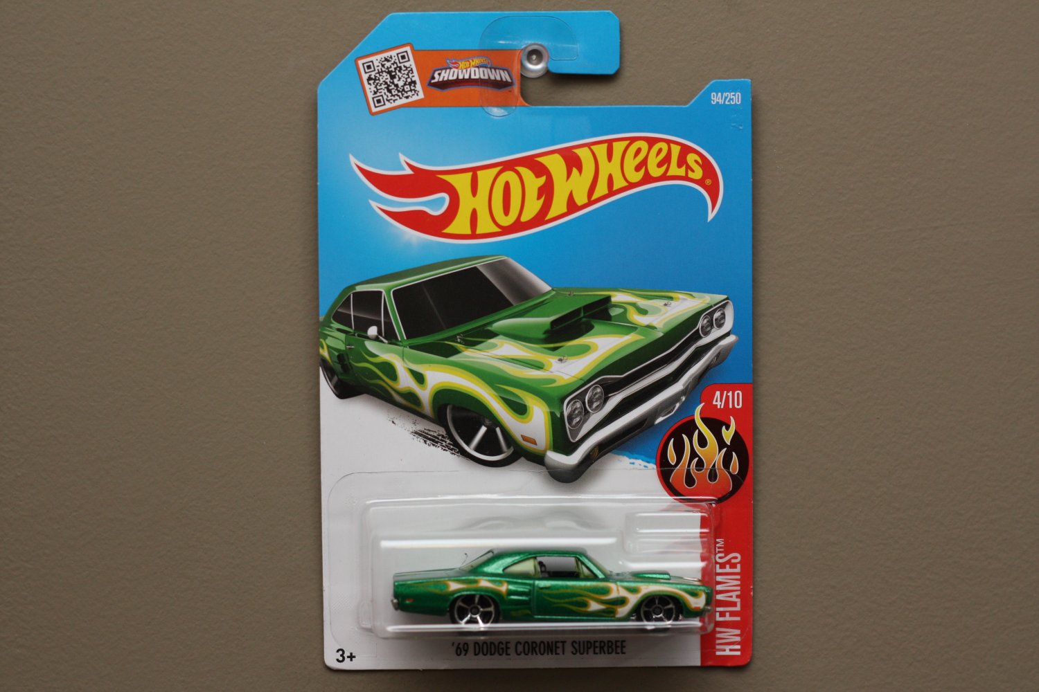 Hot Wheels 2016 HW Flames '69 Dodge Coronet Super Bee (green
