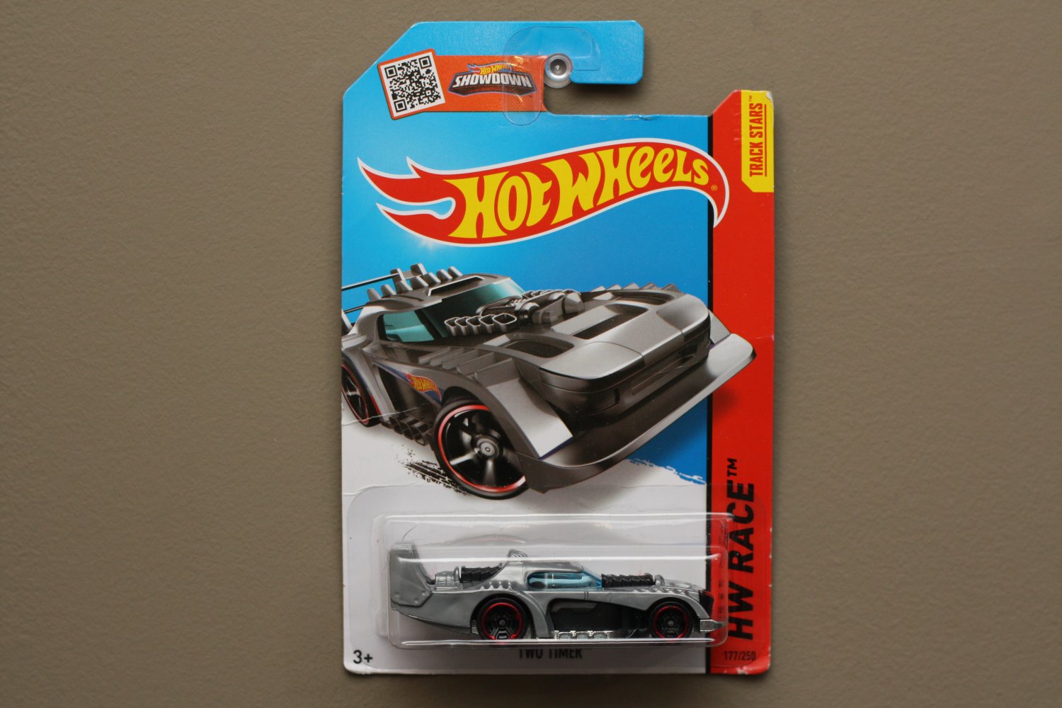 [MISSING TAMPO ERROR] Hot Wheels 2015 HW Race Two Timer (grey) (SEE CONDITION)