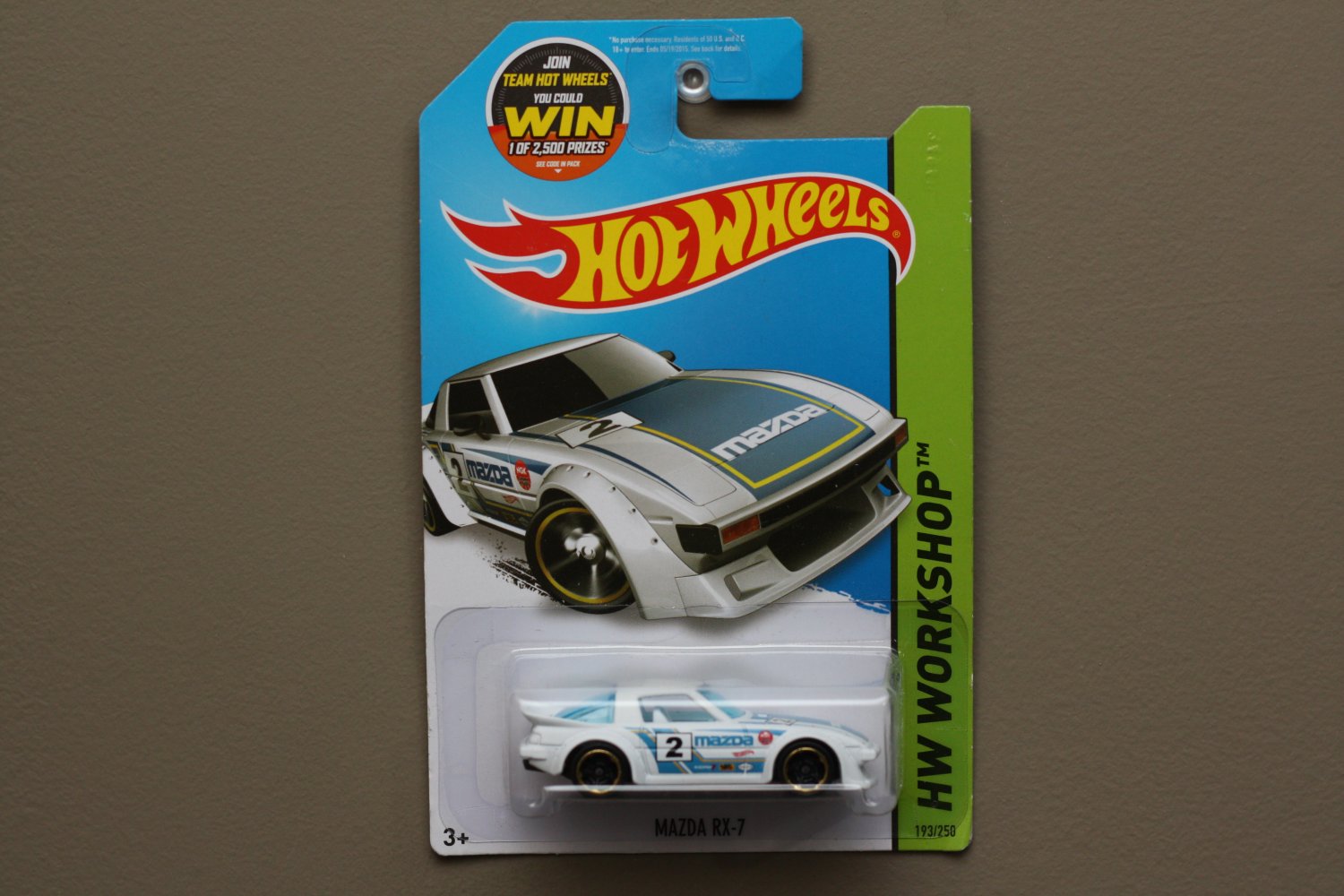 Hot Wheels 2015 HW Workshop Mazda RX-7 (white) (SEE CONDITION)