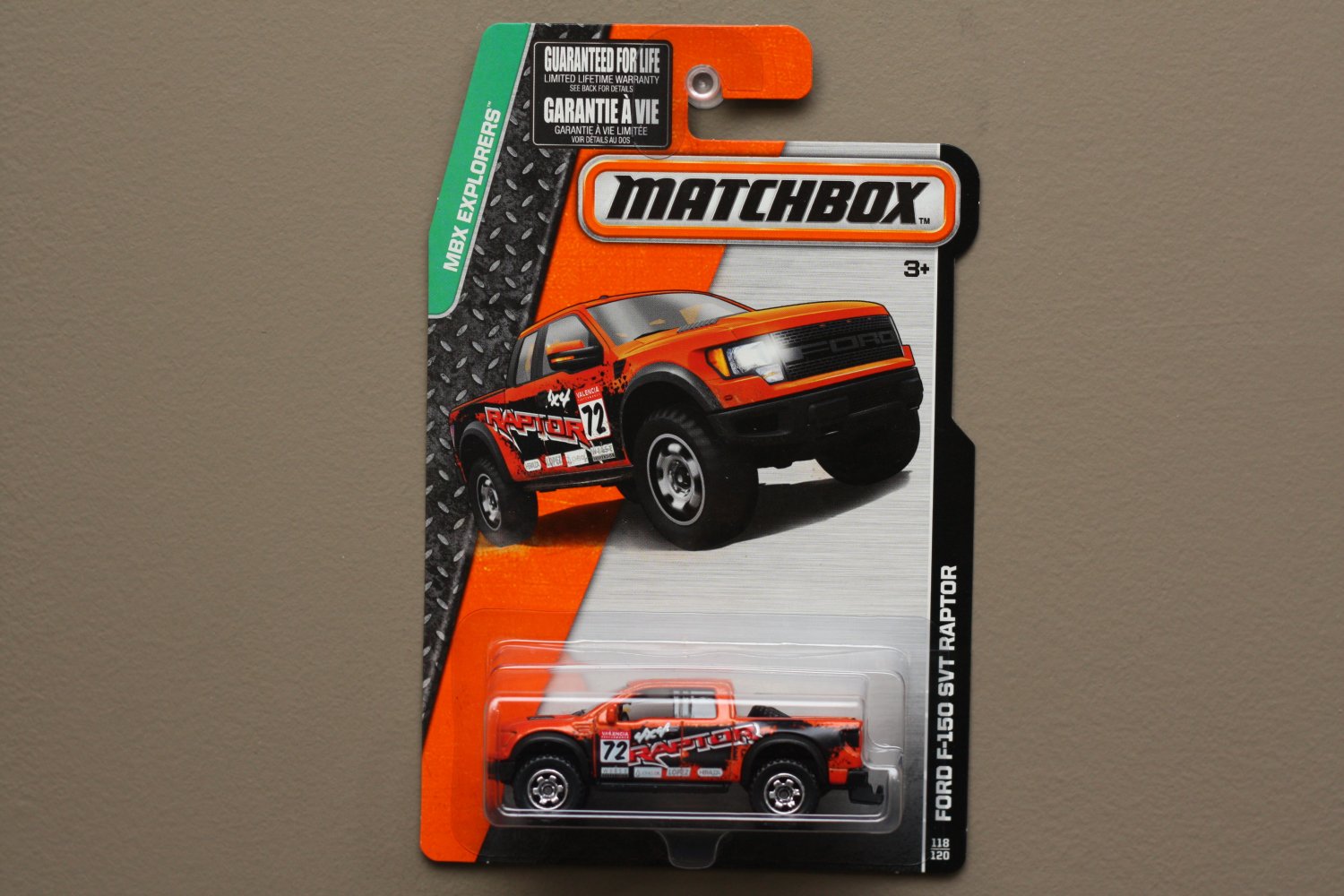 Matchbox 2015 MBX Explorers Ford F-150 SVT Raptor (orange)