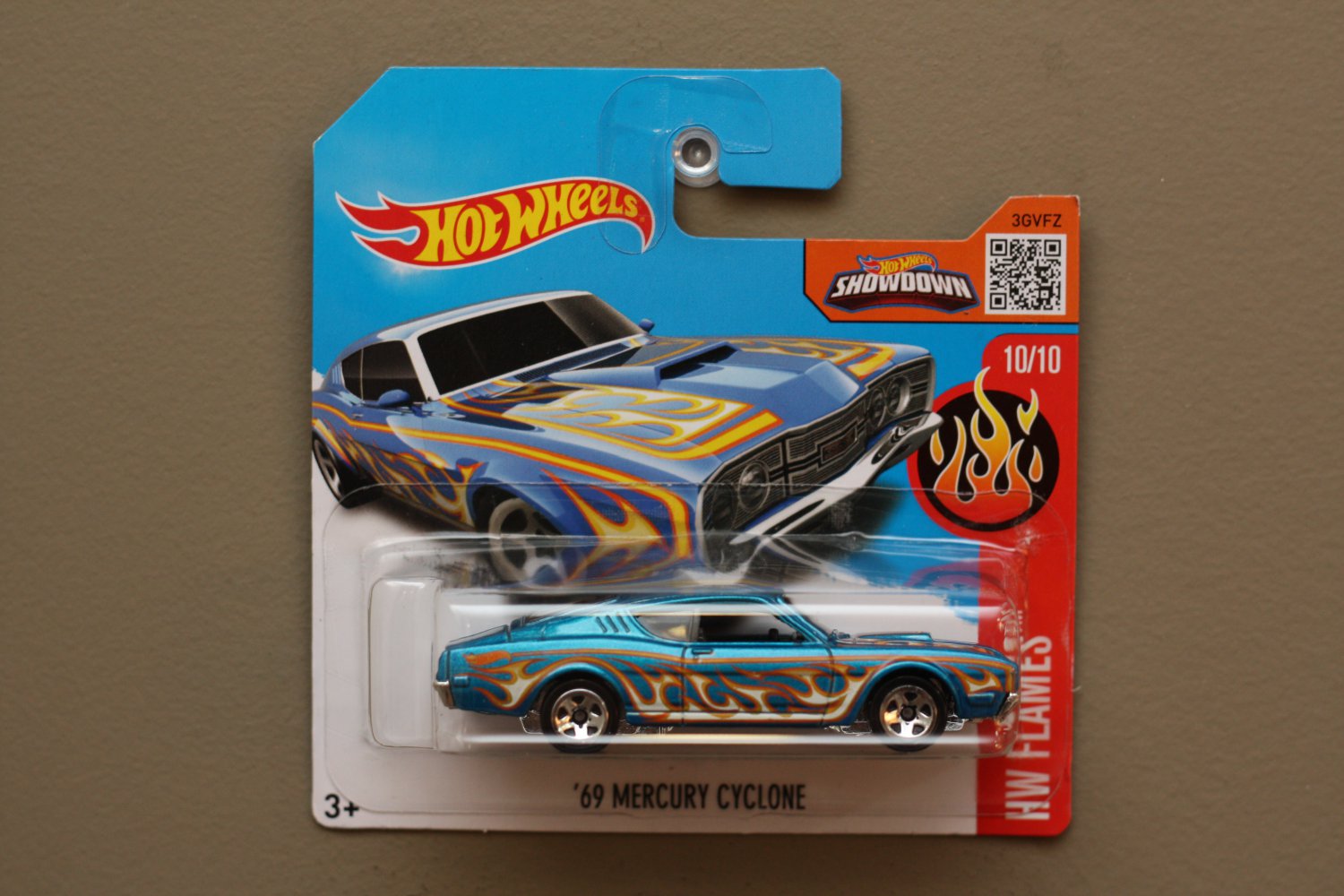 Hot Wheels 2016 HW Flames '69 Mercury Cyclone (blue)