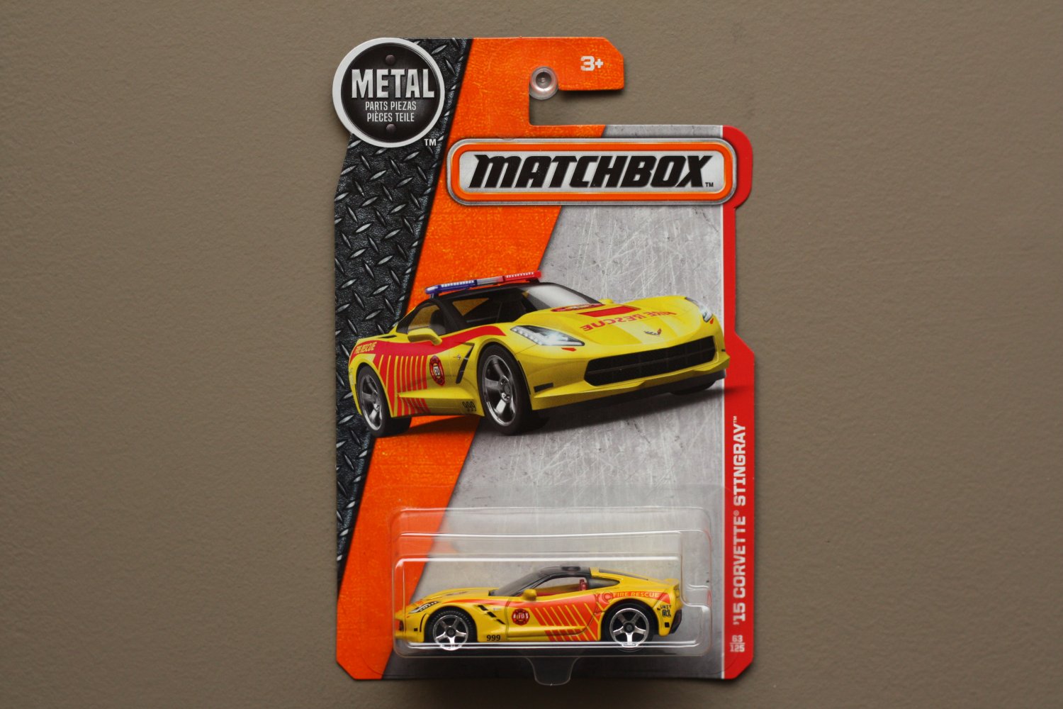 Matchbox 2016 MBX Heroic Rescue '15 Corvette Stingray (yellow)