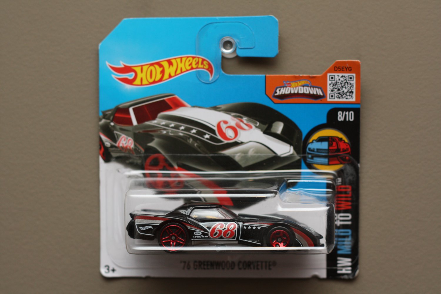 [WHEEL ERROR] Hot Wheels 2016 HW Mild To Wild '76 Greenwood Corvette (black) (SEE CONDITION)