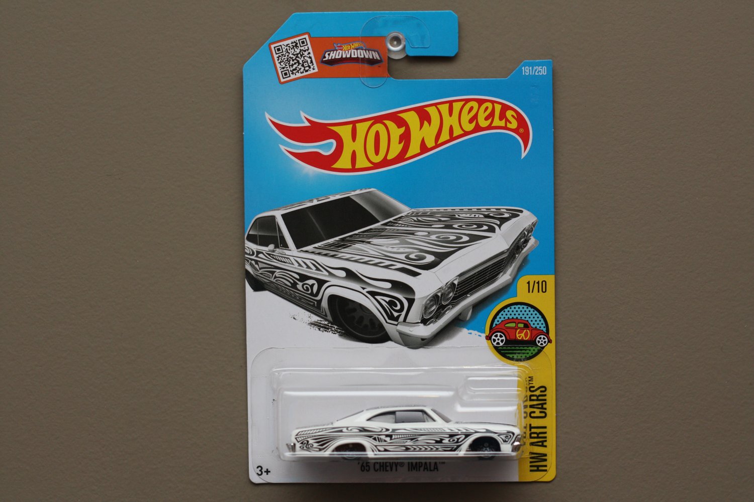 Hot Wheels 2016 HW Art Cars '65 Chevy Impala (white) .