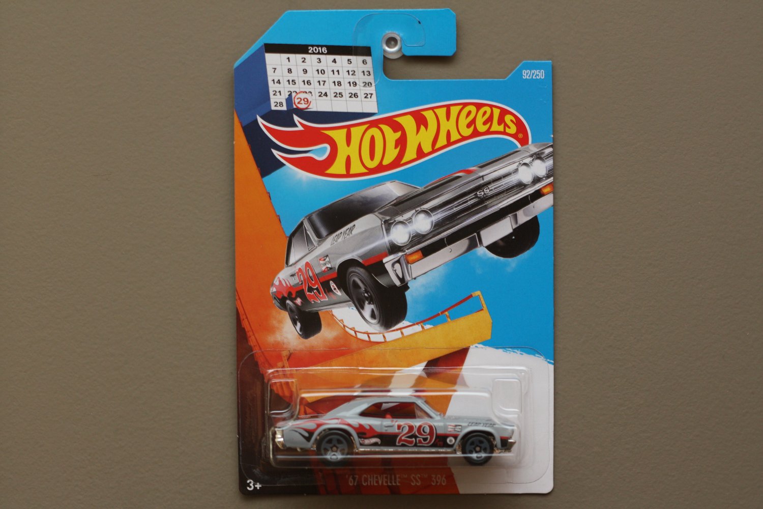 Hot Wheels 2016 HW Flames '67 Chevelle SS 396 (grey) (Special 2016 Leap Year Edition)