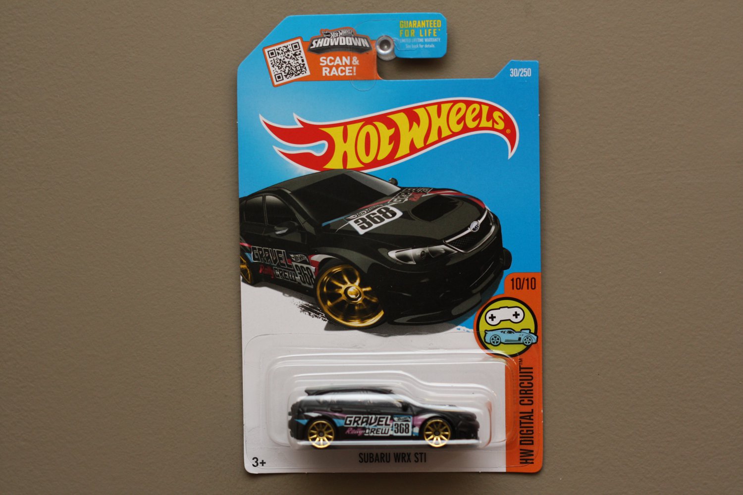 2016 HW Digital Circuit Hot Wheels Subaru WRX STI Exclusive 30//250 Black